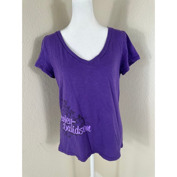 Harley-Davidson Tops - Harley Davidson T-Shirt Women XL Purple Biker Graphic Americana